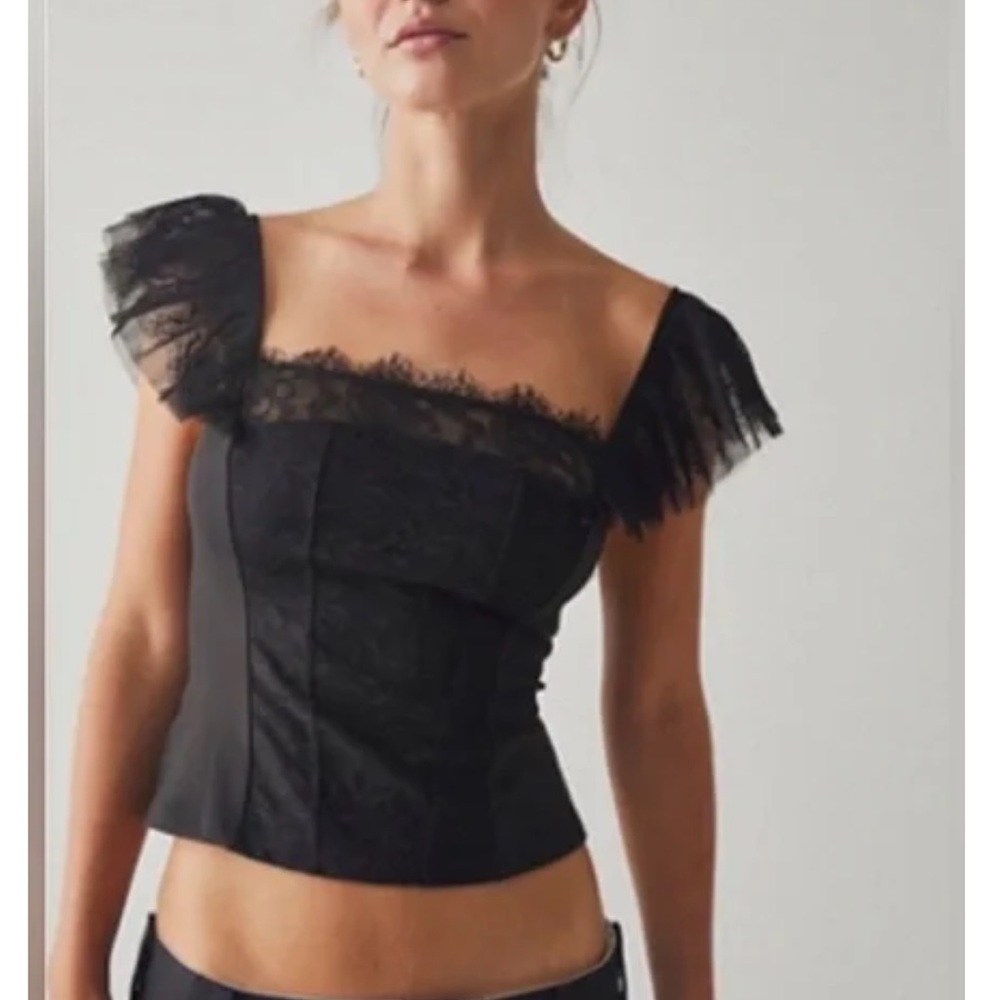 NWOT Free People Intimacy Live it up Cami lace Size S coquette ballet core
